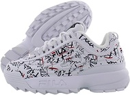 Disruptor Ii Graffiti Womens Shoes Size 9, Color: Pure White/Grafitti/Red/Fila White