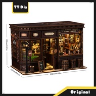 3D DIY Miniature House Miniature Scene Cabin diy Wooden 3d Hand-Assembled Model Toy [Corner Bistro]