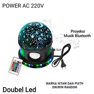 Lampu Disko Proyeksi Musik Bluetooth / Lampu Hias Kerlap-Kerlip Warna-Warni Lampu Hias Led