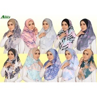 [Alfaro L Dagu] Tudung Mosscrepe Corak Printed Saiz L Berdagu by Alfaro Exclusive