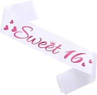 Sweet 16 Birthday Sash, 16th Bday Sash Gift Ideas for Girl Funny 16th Birthday Party Decorations Sup