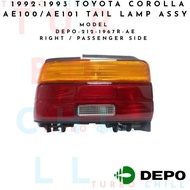 1992-1993 TOYOTA COROLLA AE100/AE101 TAIL LAMP ASSY ECE DEPO-212-1967R-AE RIGHT / PASSENGER SIDE