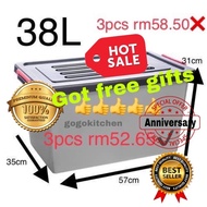 3pcs 7886bc 38L storage box without wheels
