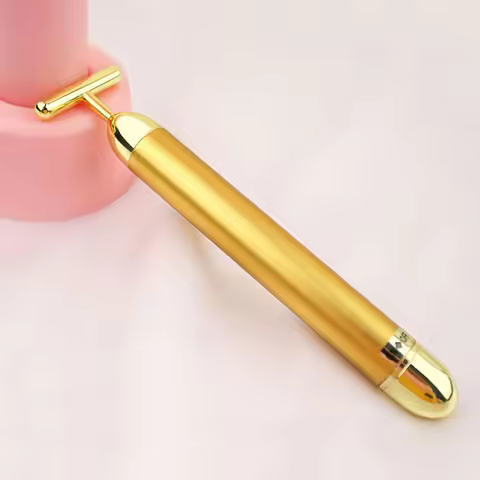 24k Gold Facial Slimming Face Beauty Bar Pulse Firming Facial Roller Massager Lift Skin Tightening W