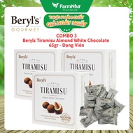Tiramisu Almond White Chocolate 65g Beryls - Socola truyền thống hấp dẫn với bột phô mai kem Ý masca