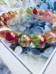 天然小清新西瓜碧璽10.5mm36.78g冰透濃彩帶共生高頻磁場旺夫石