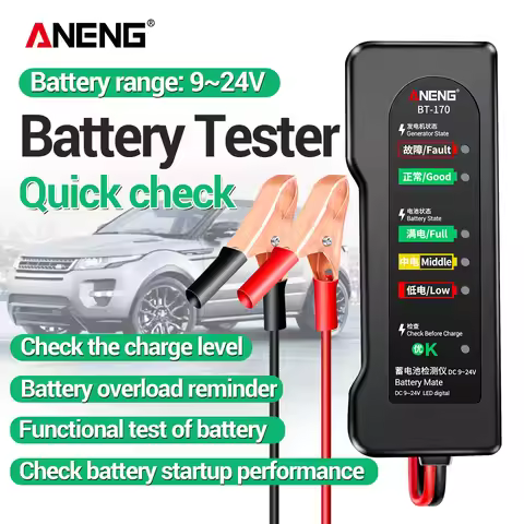 ANENG BT-170 Automotive Battery Tester Battery Voltage Status Analysis 9-24V Universal 12V Lead Acid