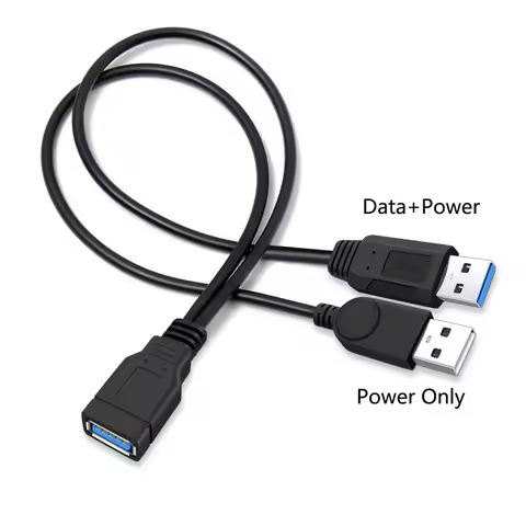 30cm USB 3.0 to USB 3.0 2.0 USB Female to Dual USB Male Extra Power Data Y One Point Two Extension C