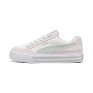 [EUR 40/White/Créme De Mint Powder Pink] Court Classic Vulcanised Formstrip Unisex Sneakers in White