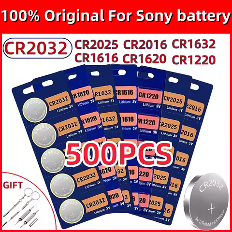 500PCS For Sony cr2032 Watch battery CR2025 CR1616 CR1620 CR1220 cr2016 CR1632 Button Cell cr 2032 c