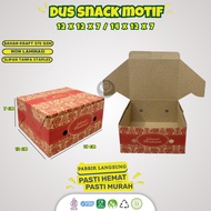 MERAH (50 Pcs) 12x12 14x12 Bread Cake Snack Box 12x12 12x14 Snack Box/ Red Batik Cake Snack Box
