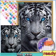 5D DIY Full Round Drill Partial AB Diamond Painting White Tiger 45x65cm
