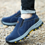 MEIXU Hiking Shoes Mens Safety Shoes Work Ankle Boots Puncture-proof Safety Shoes Steel Toe Steel No