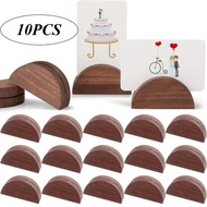 10pcs Elegant Wooden Table Number Racks - Semi-Circular Place Card Holders For Weddings, Beach Parti