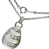 TASAKI 水滴形貝殼項鍊，鑲嵌 0.29 克拉鑽石，11.2 克，50 厘米，18K 白金，女士款