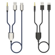 IVL 120cm 3 9ft Type-C Cable 3 5mm AUX Cord Line 2 in 1 Charging Cable Supports for Car Stereo Speak