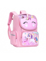 Mochila De Unicornio Para Niños, Mochila Escolar Para Niñas, Mochila De Dibujos Animados Linda Con Luz Nocturna Y Gran Capacidad, Ligera, Adecuada Para Niñas De 3 A 14 Años, Escuela Y Viajes