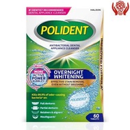 保麗淨 - 隔夜美白假牙清潔片，60片裝 (新舊包裝隨機發貨)