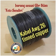 AWG 26 black stranded cable, tinned copper, AWG 26 AWG cable