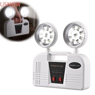 USNOW Double Head Emergency Exit Light, LED IP30 Fire Emergency Evacuation Wall Lamp, Safety Emergen
