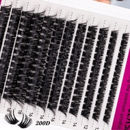 ขนตาปลอม DIY แบบช่อฟูนุ่ม 8D สุดหรู 240 ชิ้น/216 ชิ้น/192 ชิ้น/168 ชิ้น/144 ชิ้น - ขนตาปลอมแบบผสมควา