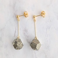 天然寶石耳環　黃鐵礦