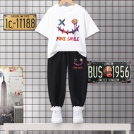 H442+K442B**Children's Set T-Shirt + Long Pants Suitable For Both Boys And Girls. There Are 7 Colors