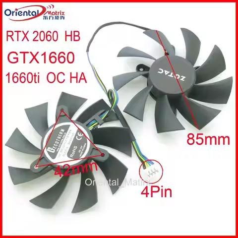 2pcs/Lot DC BRUSHLESS FAN 85mm 4Pin VGA Fan For ZOTAC RTX 2060 HB GTX1660 1660ti OC HA Graphics Card
