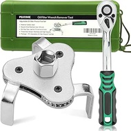 Universal Oil Filter Wrench and Adjustable 3 Jaw Oil Filter Wrench Remover Use Frome 2.5 inch to 4.5