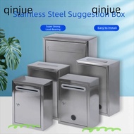 QINJUE Mailbox, 3 Sizes with Locks Letter Box,  Waterproof Stainless Steel Ballot Box Outdoor