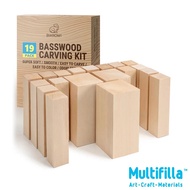 BW19 Beaver Craft Basswood Carving Kit - Set of 19pcs - Wood Carving