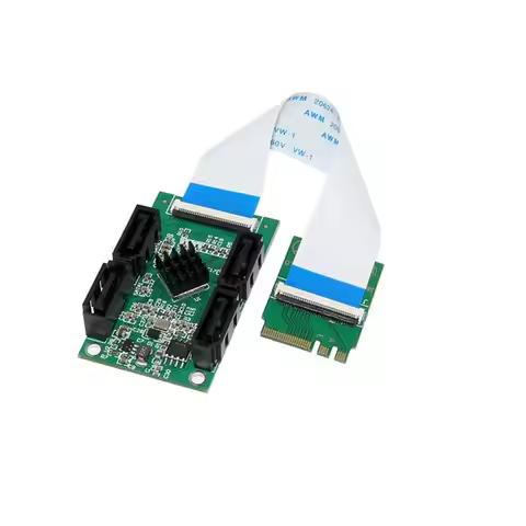 L22A-M. 2 A E Key SATA3.0 To 4 Port 6Gbps Adapter 10CM Short Cable For Mini PC/NAS Industrial SATA S