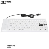 PAPERNOTE Silicone Keyboard, Silent Keys 85 Keys USB Wired Keyboard, Portable Black/Orange/White Wat