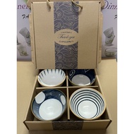 Set Of 4 Cups And Bowls 4 Pairs Of Chopsticks