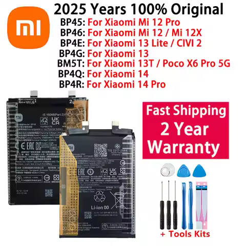 Original Battery BP45 BP46 BP4E BP4G BM5T BP4Q BP4R For Xiaomi Mi 12 12X 12S 13 Lite 13T 14 Pro Mi 1