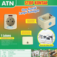 STOP KONTAK ATN KUNINGAN+LAMPU TANPA KABEL 1/2/3/4/5 LUBANG ATN