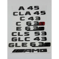 Suitable for Mercedes-Benz Black CLS63 Car Logo AMG Modified CLA45 Character C63 Logo E63 Rear C43 T