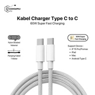 60W Fast Charger Type-C to Type-C Fast Charging Cable USB C Fast Charging Braided Cable for IOS 17 1