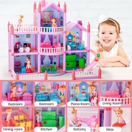 [corntoz]Princess Doll House Castle Toys Pretend Kids Toys Rumah Anak Patung Mainan Budak Perempuan 