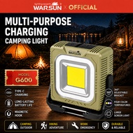 WARSUN G600-G Rechargeable Camping Work Light,  Portable Magnetic Flashlight, For Repair, Emergency