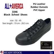 All America Full PVC WATERPROOF Black School Shoes | Kasut Sekolah Hitam Waterproof All America 3346