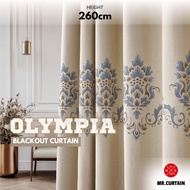MR.CURTAIN Olympia Langsir Blackout Siap Jahit Bunga Cangkuk & Ring / Ready Made Curtain Hook Ring