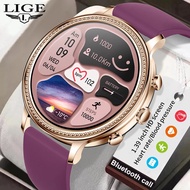 นาฬิกาอัจฉริยะสุดหรู LIGE สำหรับผู้หญิงโทรศัพท์ที่เชื่อมต่อโทรผ่านบลูทูธนาฬิกาผู้หญิงตรวจสอบสุขภาพ Smartwatch Olahraga 2023ผู้หญิงของขวัญ