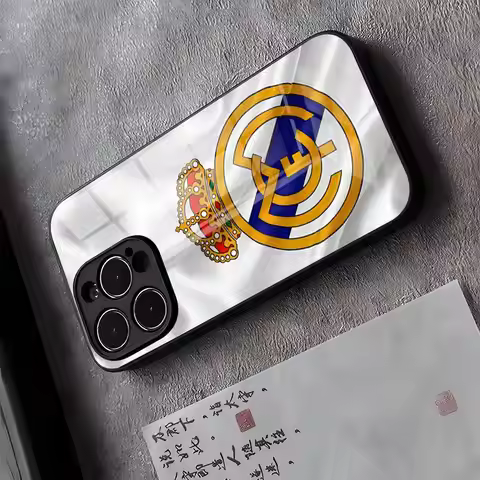 R-Real M-MadridEs-S Phone Case For IPhone 17 Pro Max 16 15 14 Pro Max 13 11 X Xs Xr 8 7Plus Glass Co