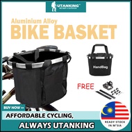 UtanKingTM Foldable Bicycle Front Basket Mountain Bike Handlebar Storage Bag Pet Carrier Seat Picnic Beg Bakul Basikal