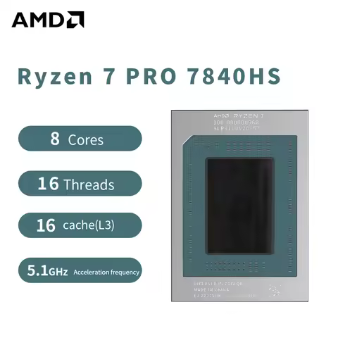 AMD R7 PRO 7840HS Laptop CPU Ryzen 7 PRO 7840HS Processor 5.1GHz 8-Core 16-Thread 8MB Game Cache 4NM