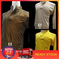 Baju Melayu Dewasa Kuning Cair Coklat Cream Mustard Soft Yellow
