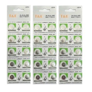 [SG] T&E AG7 SR927SW LR927 395 Alkaline Button Battery (30 Pieces)