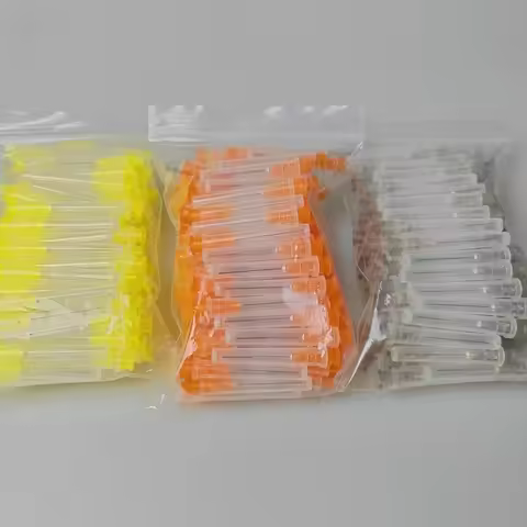 JUMTOP 100Pcs Dental Irrigation Needle Tip 25G/27G/30GA Endodontic Syringe Root Canal Flushing Needl