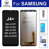 6.0 "J4จอ LCD สำหรับ Samsung Galaxy + J4บวกจอแสดงผล LCD แบบสัมผัสหน้าจอ SM-J415F ประกอบ Digitizer,SM-J415G, SM-J415N เปลี่ยนไม่ตายพิกเซลด้วยเครื่องมือฟรี + กระจกเทมเปอร์ + กาว